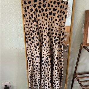 Naomi leopard midi skirt